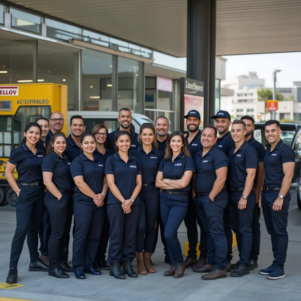 Empleados trabajando en una de nuestras estaciones modernas